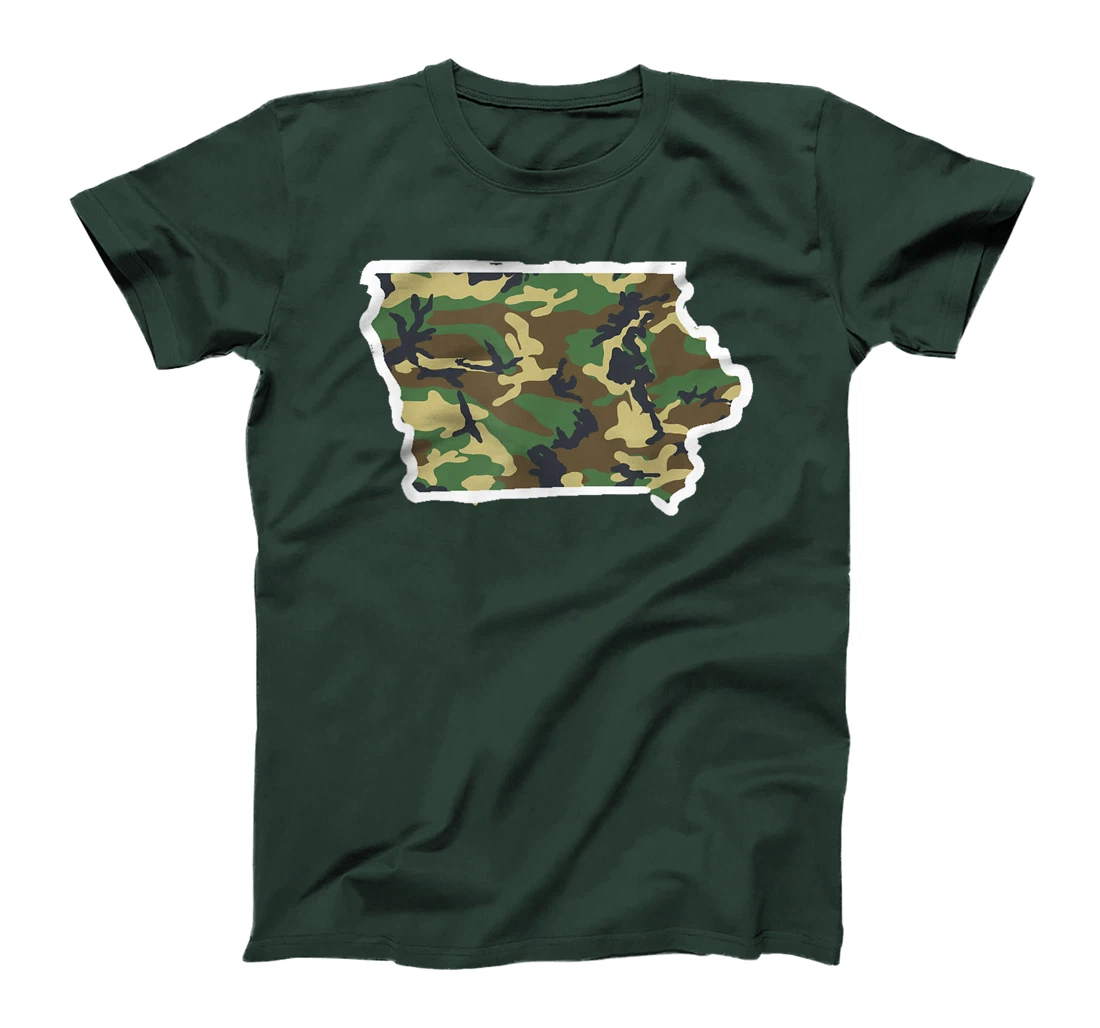 Iowa Camo Map Shirt, Hunting Gear, Camo Home Apparel T-Shirt, Women T-Shirt