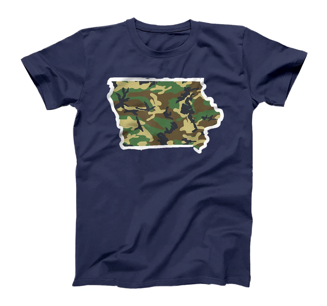 Iowa Camo Map Shirt, Hunting Gear, Camo Home Apparel T-Shirt, Women T-Shirt