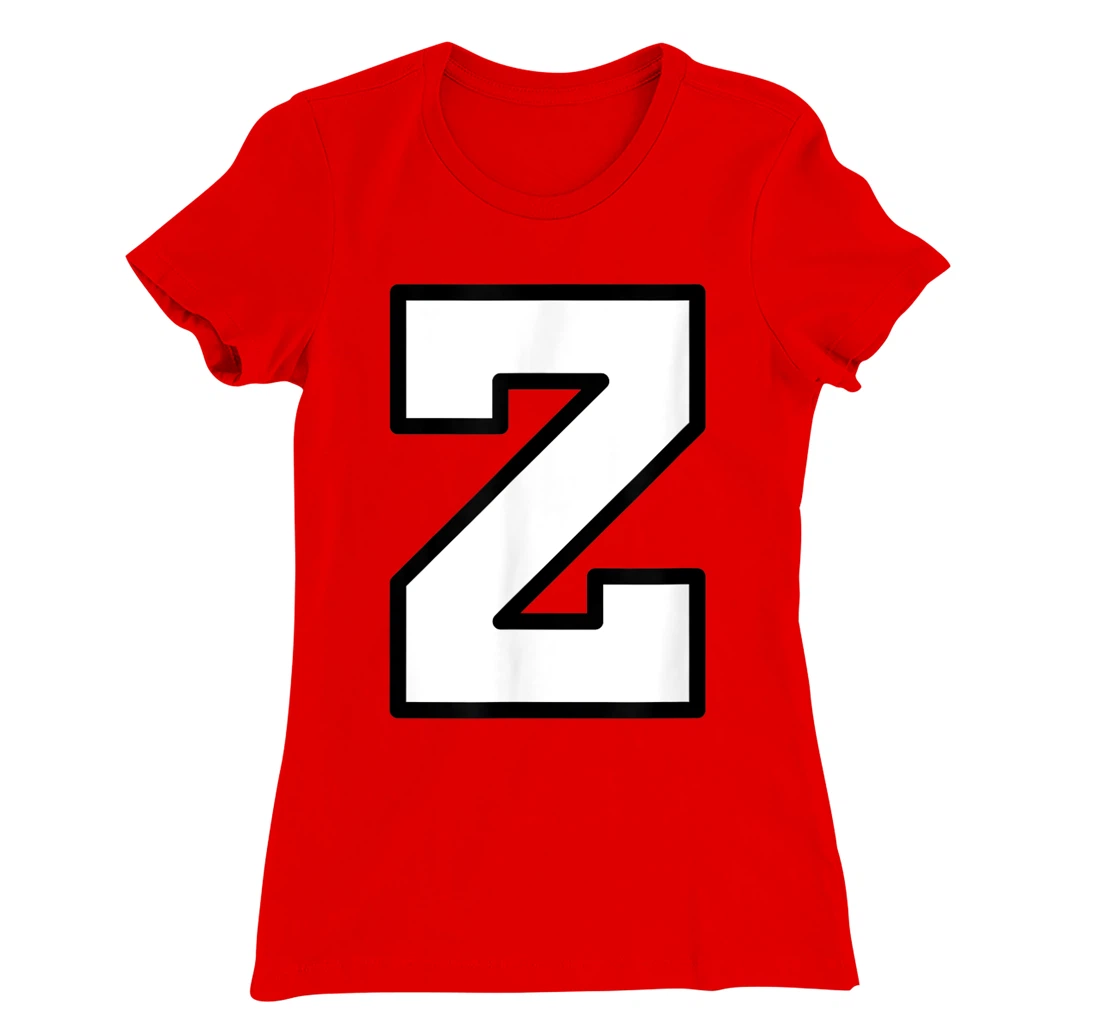 Letter Z Capital Alphabet Varsity Monogram Initial T-Shirt, Kid T-Shirt and Women T-Shirt
