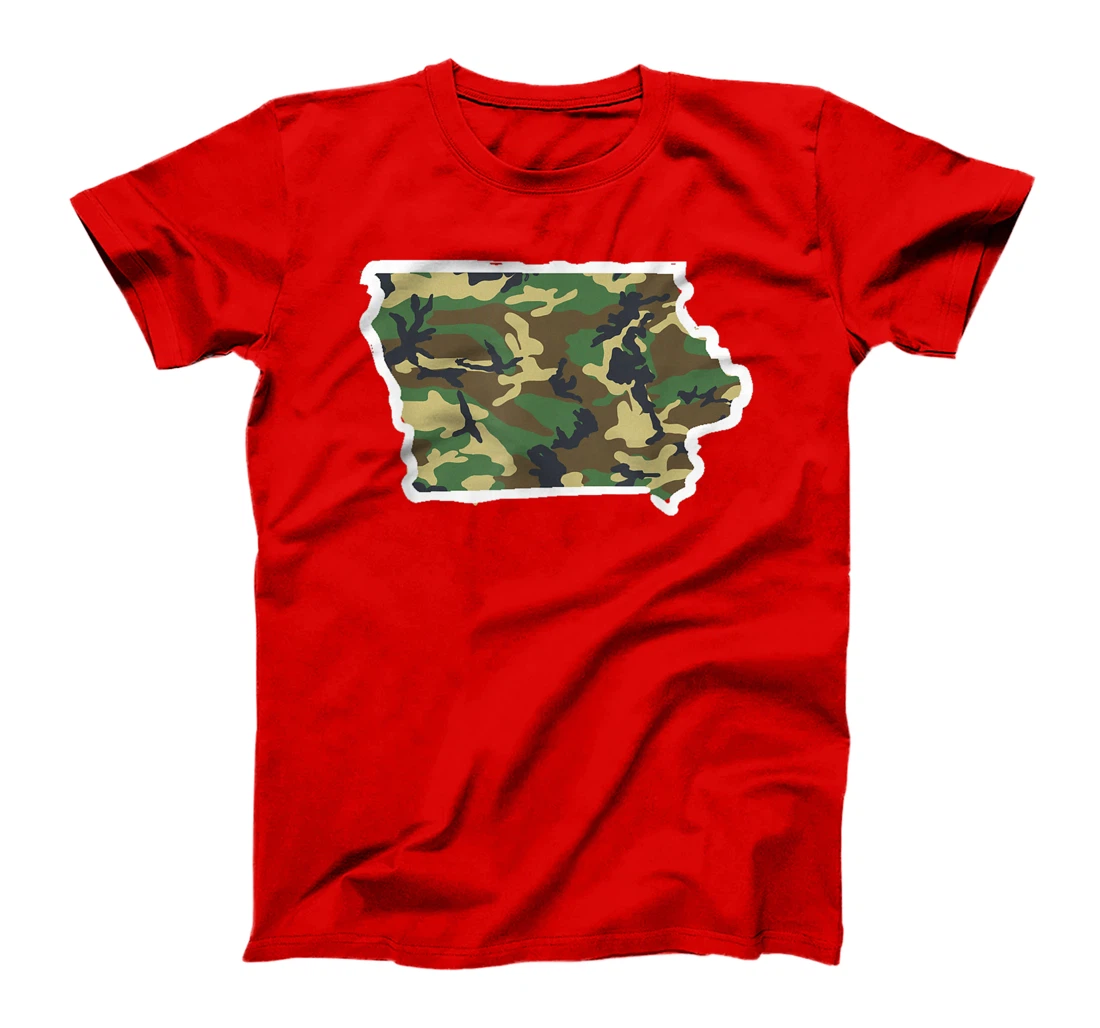 Iowa Camo Map Shirt, Hunting Gear, Camo Home Apparel T-Shirt, Women T-Shirt