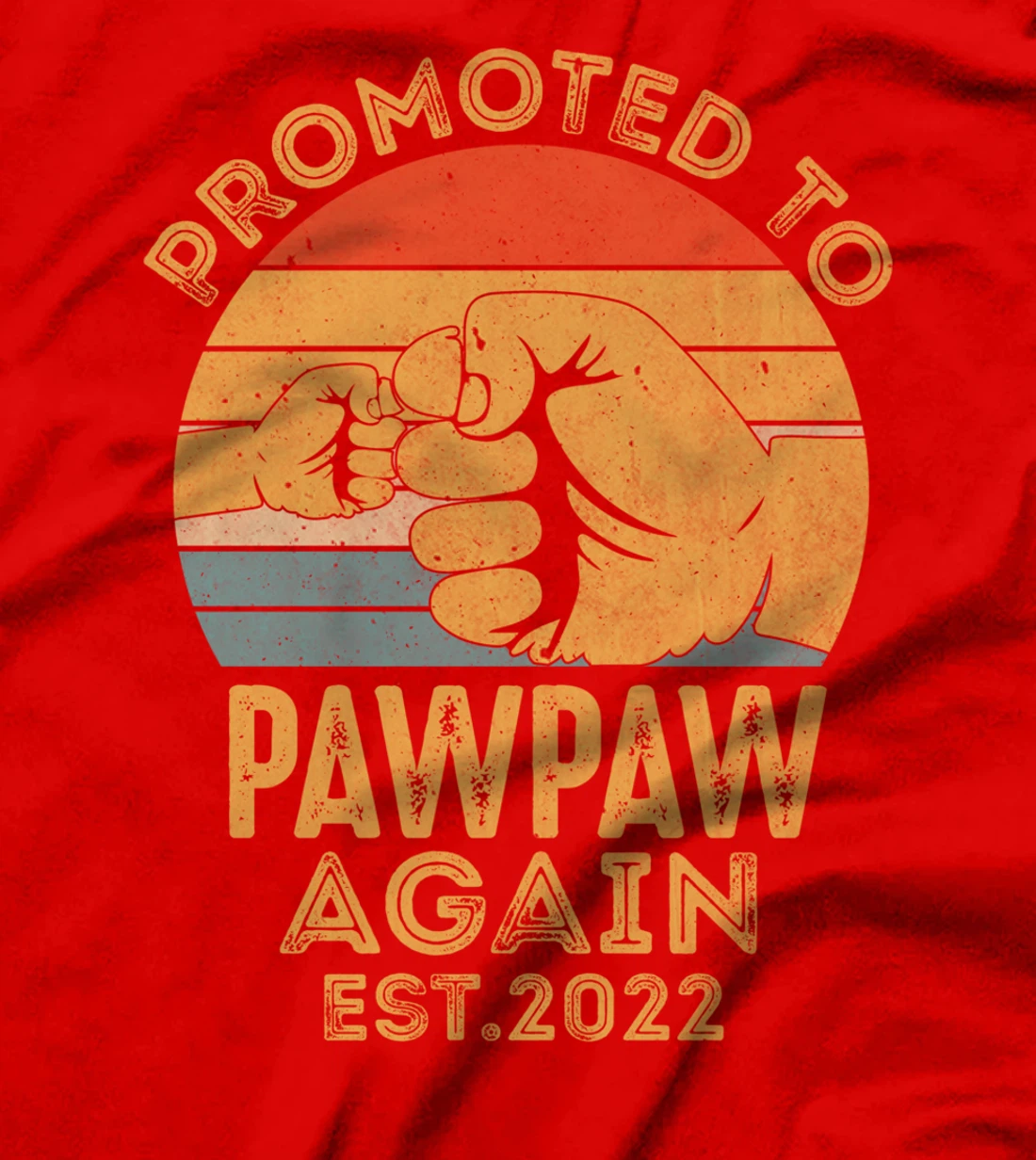 Promoted To Pawpaw Again 2022 Retro Vintage Funny Pawpaw T-Shirt