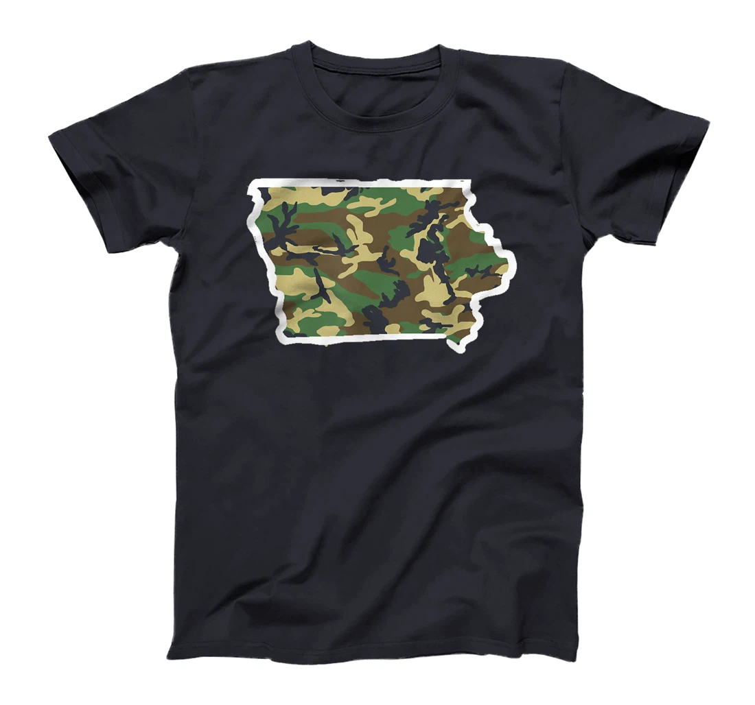Iowa Camo Map Shirt, Hunting Gear, Camo Home Apparel T-Shirt, Women T-Shirt