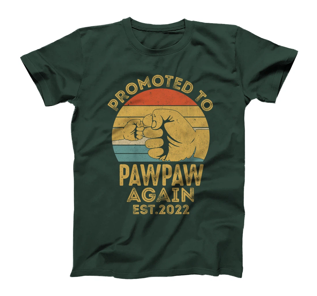 Promoted To Pawpaw Again 2022 Retro Vintage Funny Pawpaw T-Shirt
