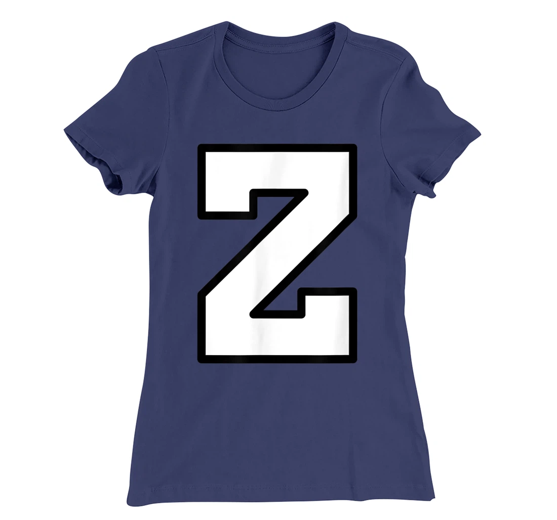 Letter Z Capital Alphabet Varsity Monogram Initial T-Shirt, Kid T-Shirt and Women T-Shirt