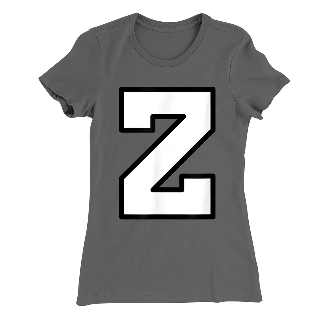Letter Z Capital Alphabet Varsity Monogram Initial T-Shirt, Kid T-Shirt and Women T-Shirt