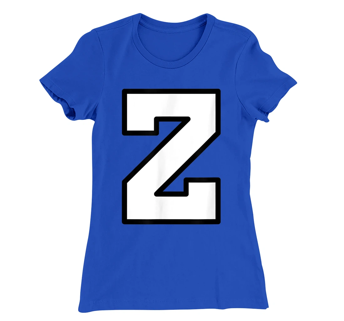 Letter Z Capital Alphabet Varsity Monogram Initial T-Shirt, Kid T-Shirt and Women T-Shirt