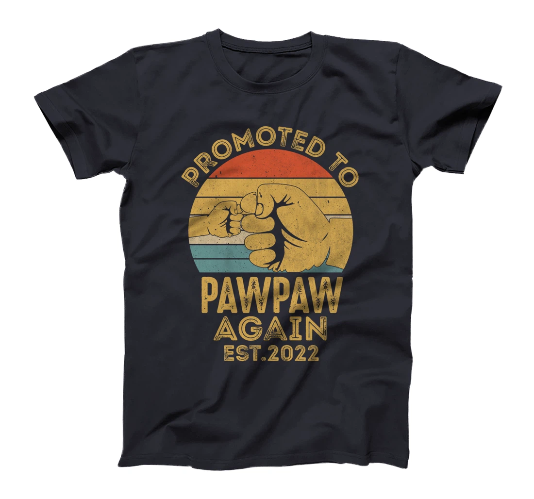 Promoted To Pawpaw Again 2022 Retro Vintage Funny Pawpaw T-Shirt