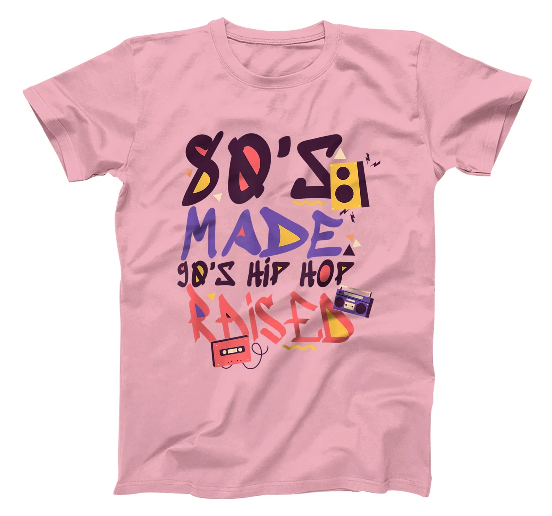 Womens 80's Made 90's Hip Hop Raised Funny Retro Music Lover T-Shirt, Women T-Shirt