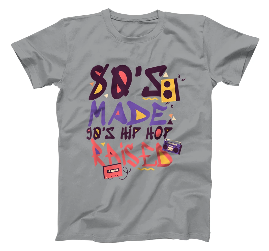 Womens 80's Made 90's Hip Hop Raised Funny Retro Music Lover T-Shirt, Women T-Shirt