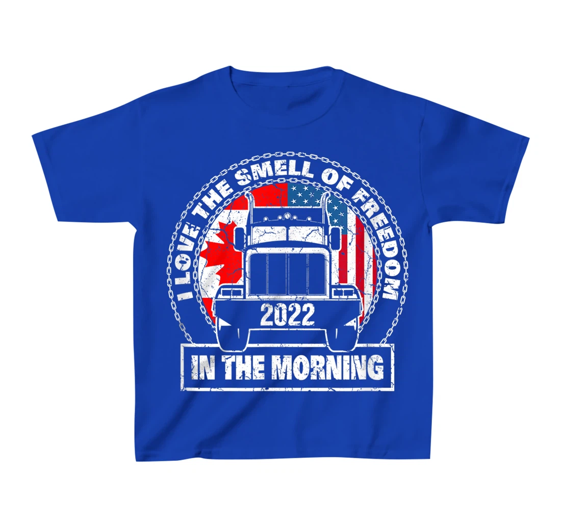 I Love The Smell Of Freedom in The Morning Trucker Convoy T-Shirt, Kid T-Shirt and Women T-Shirt