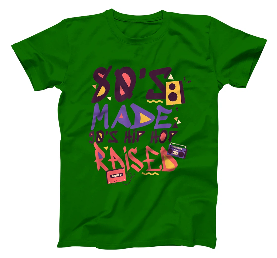 Womens 80's Made 90's Hip Hop Raised Funny Retro Music Lover T-Shirt, Women T-Shirt