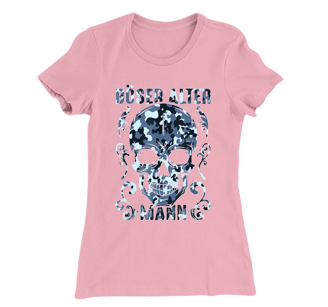 Bad old man skull camouflage T-Shirt, Women T-Shirt
