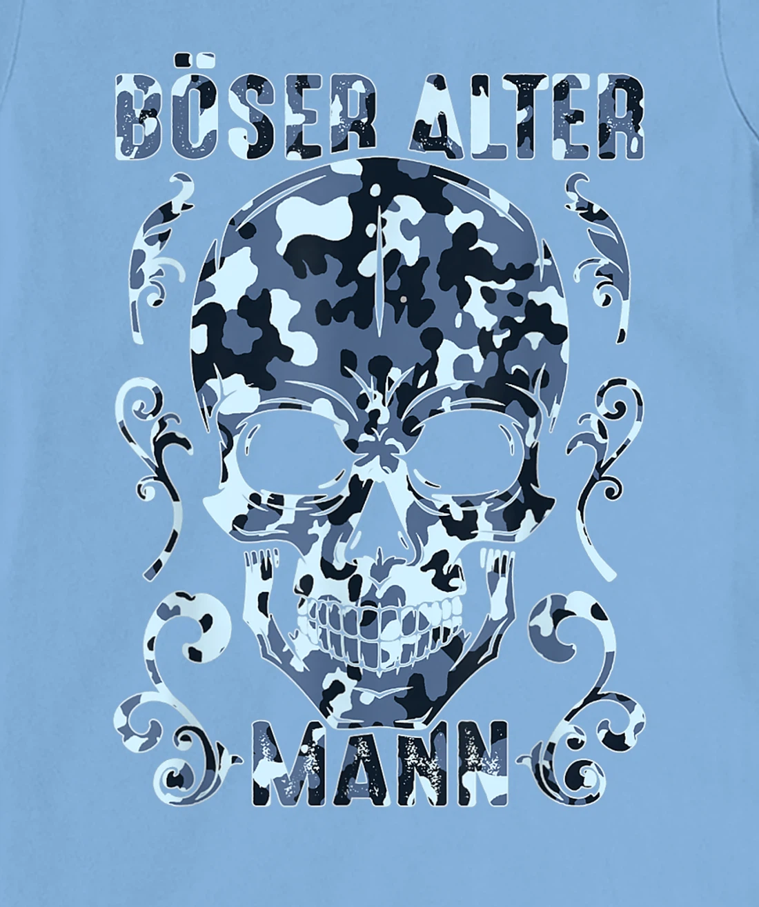 Bad old man skull camouflage T-Shirt, Women T-Shirt