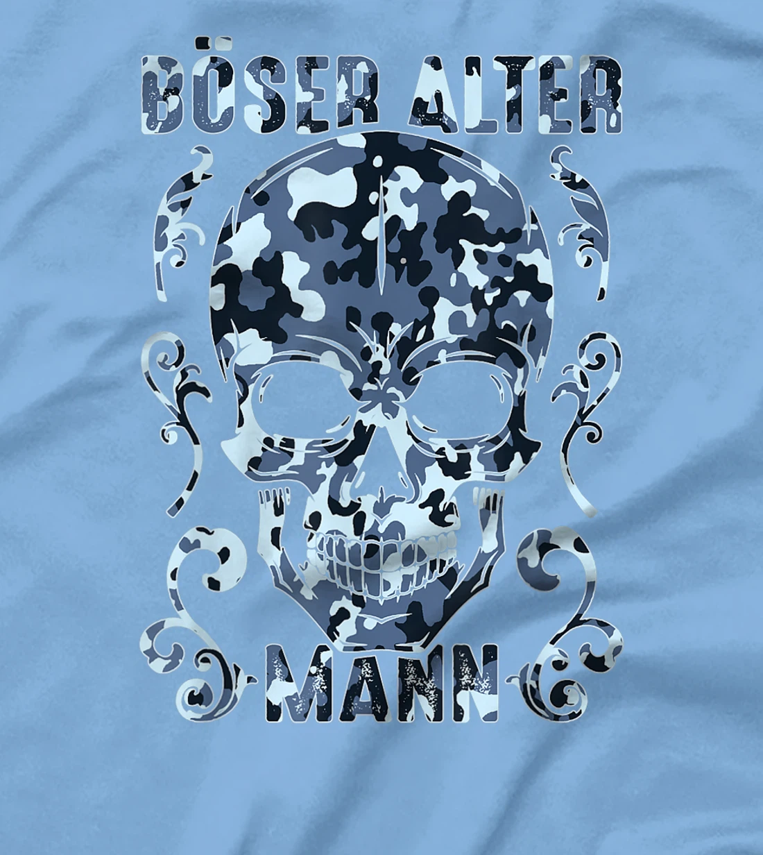 Bad old man skull camouflage T-Shirt, Women T-Shirt