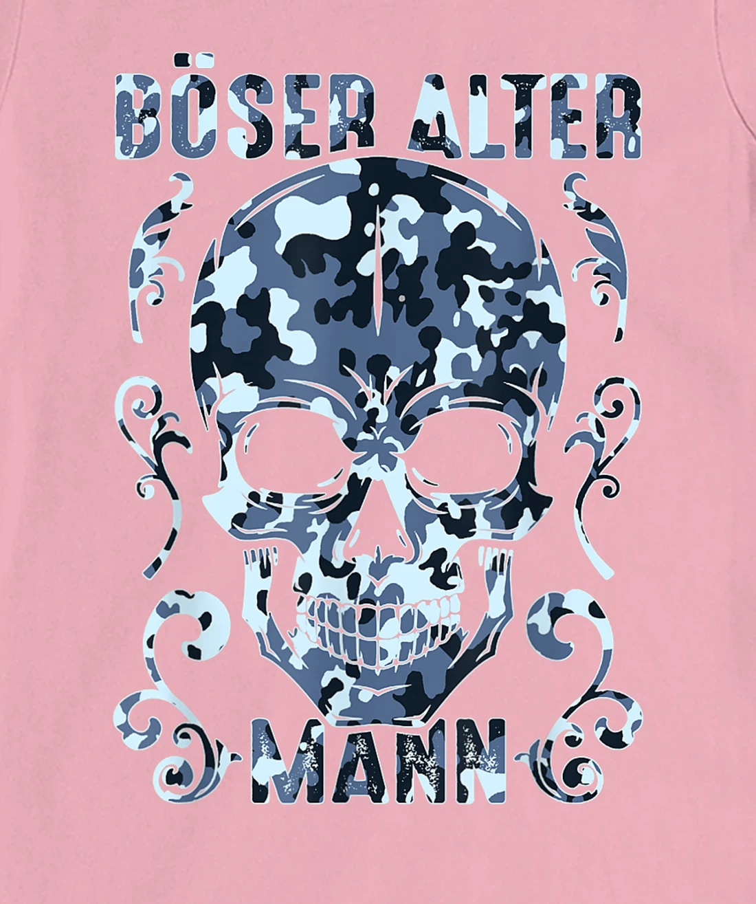 Bad old man skull camouflage T-Shirt, Women T-Shirt