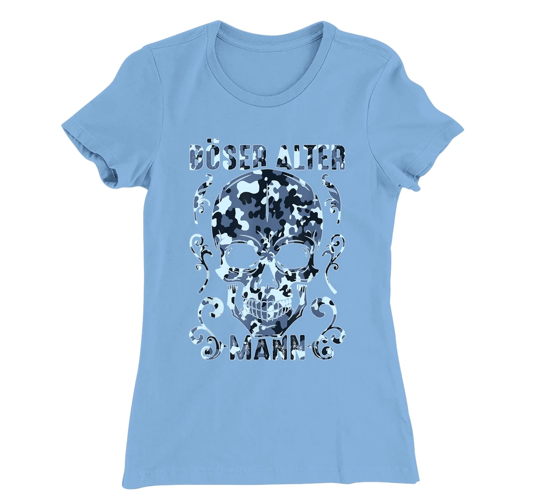 Bad old man skull camouflage T-Shirt, Women T-Shirt