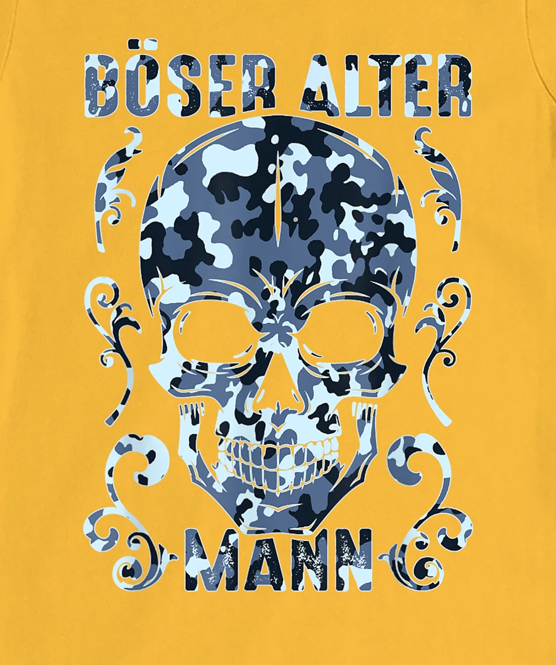 Bad old man skull camouflage T-Shirt, Women T-Shirt