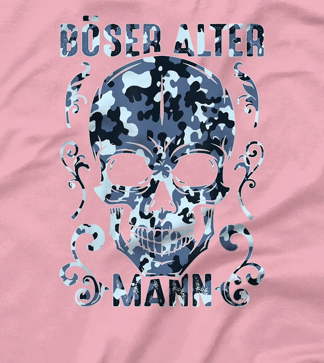 Bad old man skull camouflage T-Shirt, Women T-Shirt