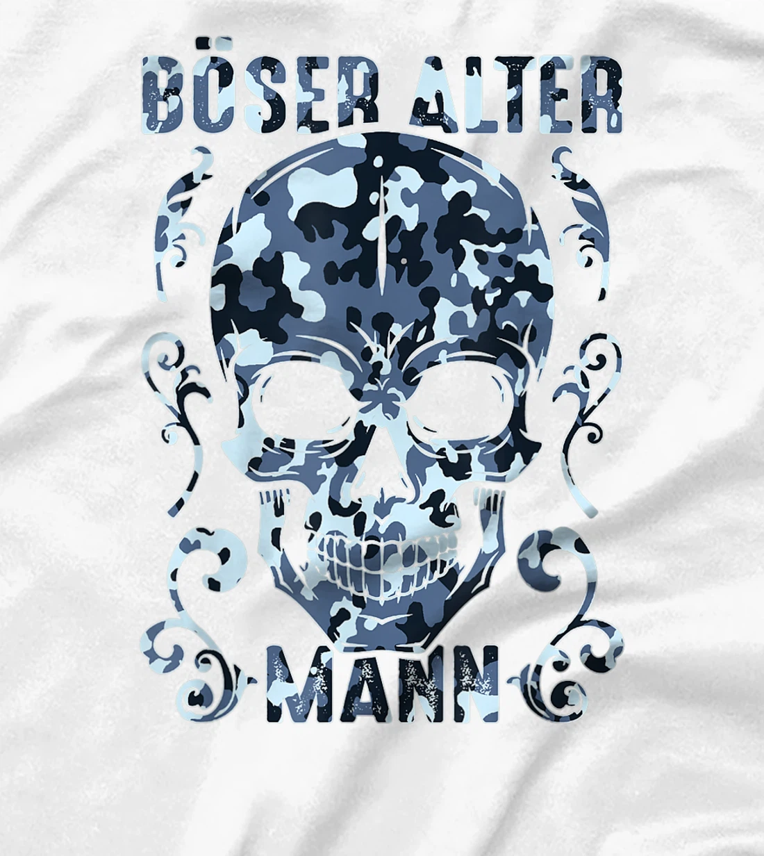 Bad old man skull camouflage T-Shirt, Women T-Shirt