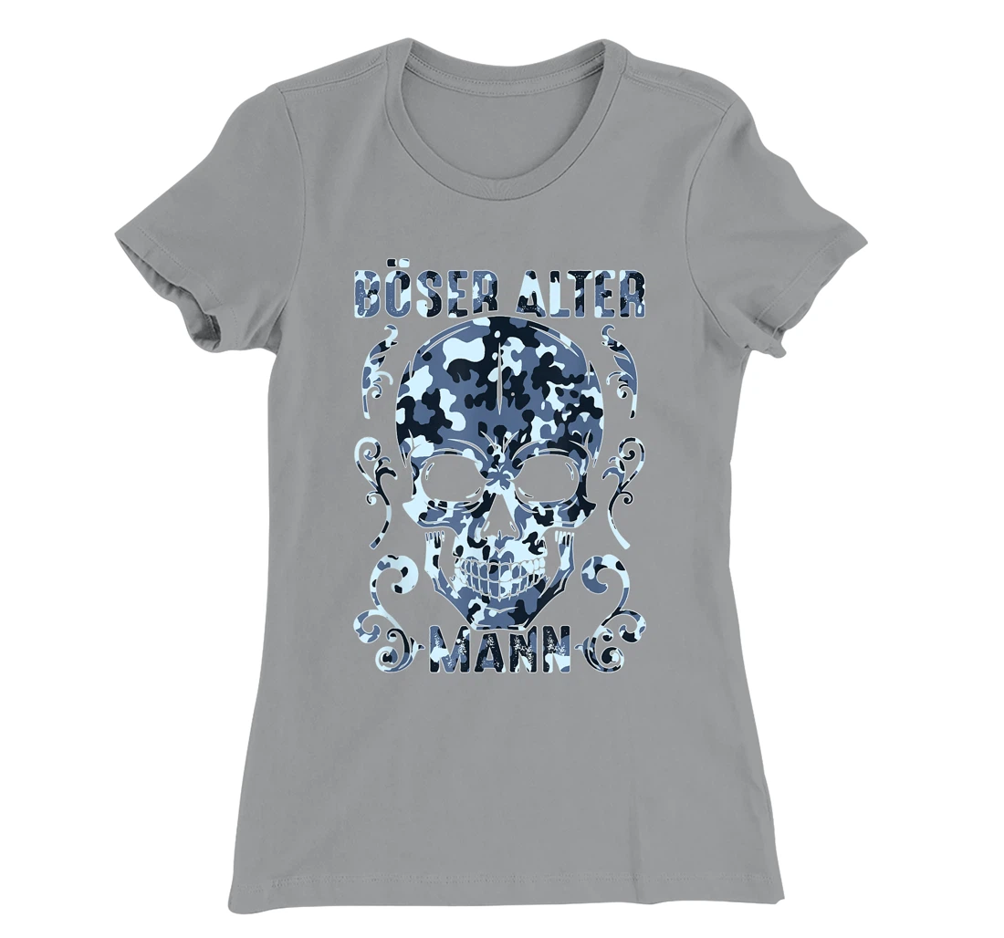 Bad old man skull camouflage T-Shirt, Women T-Shirt