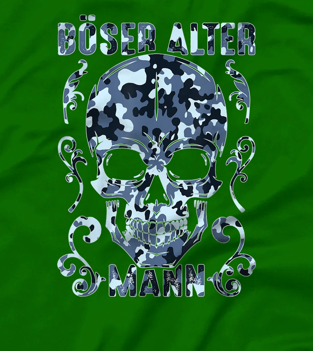 Bad old man skull camouflage T-Shirt, Women T-Shirt