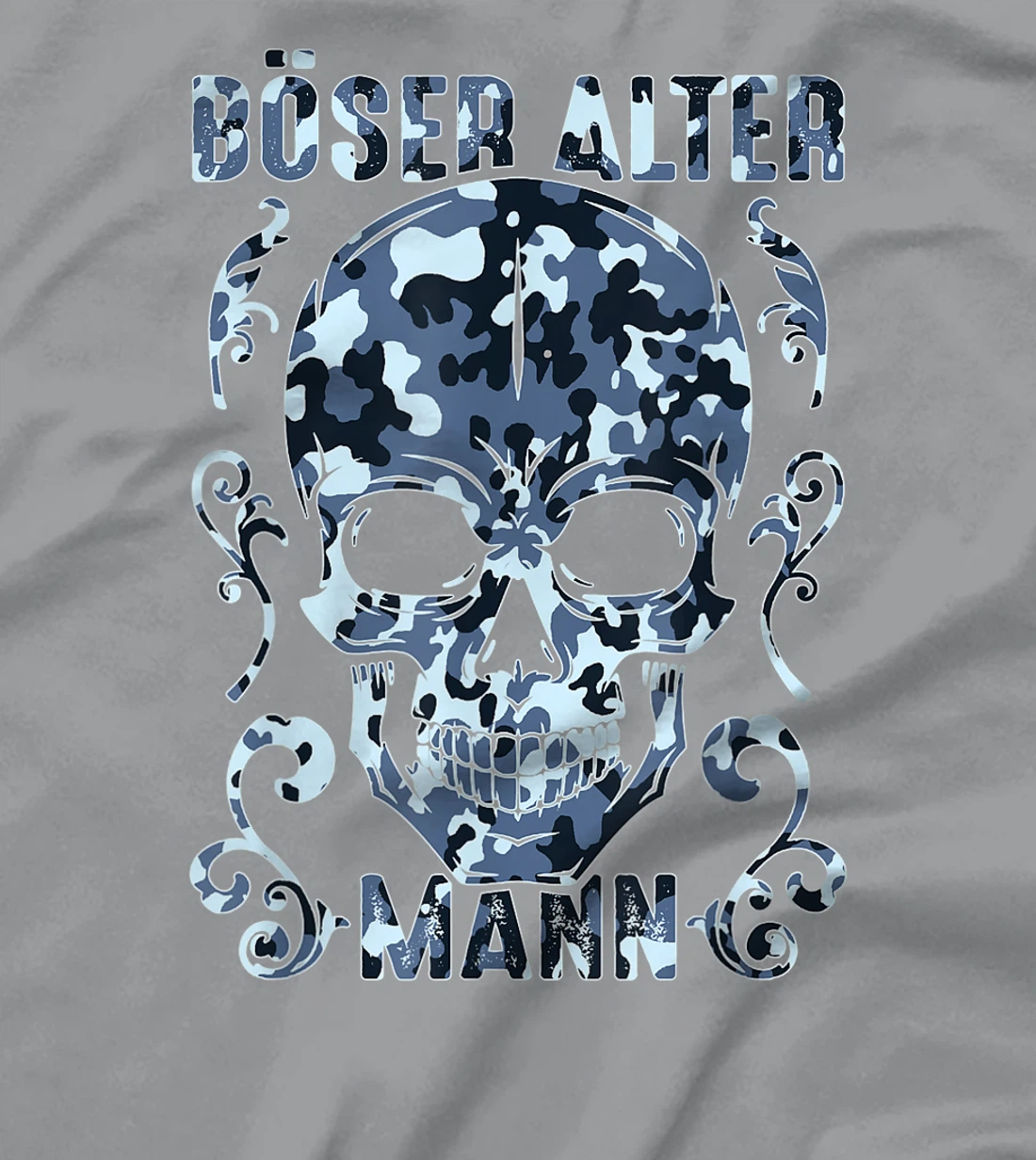 Bad old man skull camouflage T-Shirt, Women T-Shirt