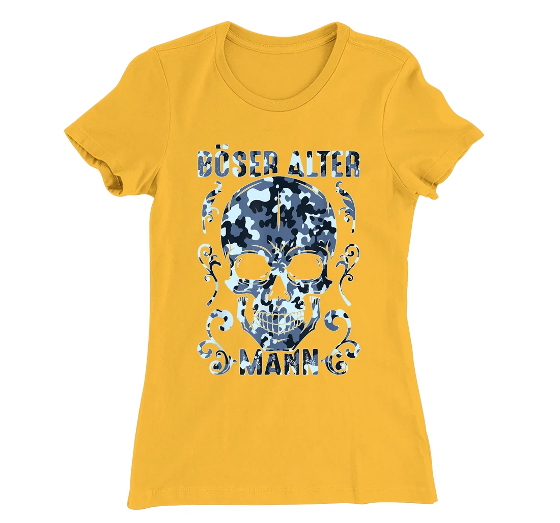 Bad old man skull camouflage T-Shirt, Women T-Shirt