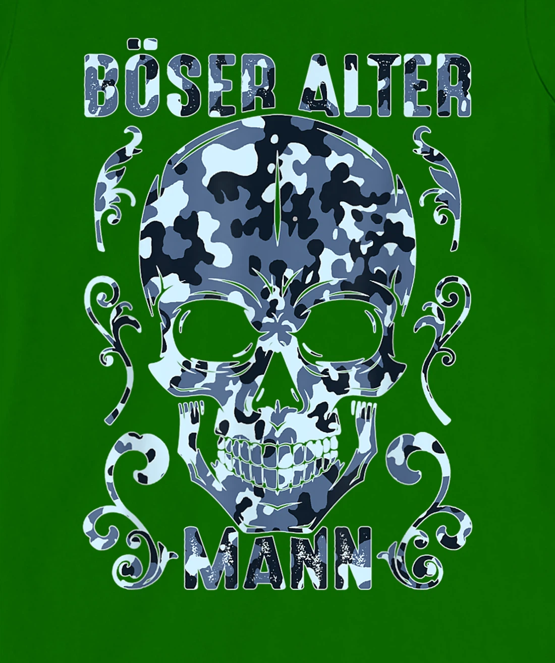 Bad old man skull camouflage T-Shirt, Women T-Shirt