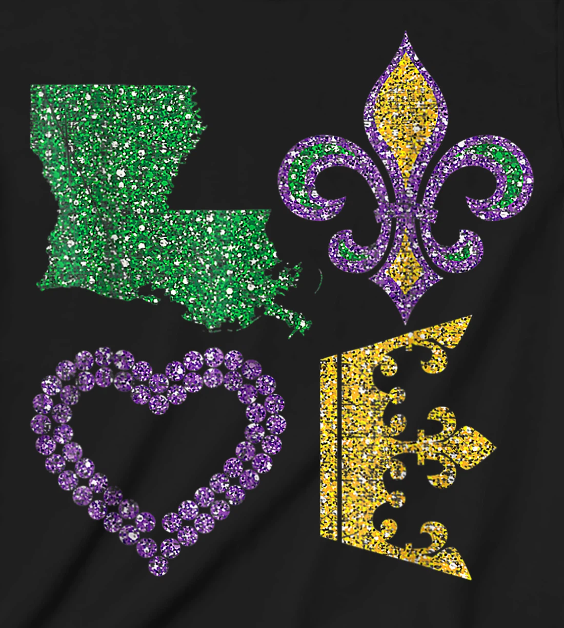 Women's Mardi Gras I Love Mardi Gras Distressed T-Shirt, Kid T-Shirt and Women T-Shirt