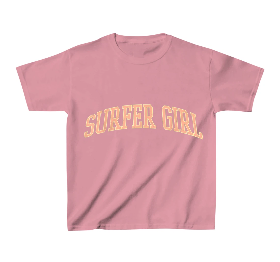 Surfer Girl College Font Graphic Beach Summer T-Shirt, Kid T-Shirt and Women T-Shirt
