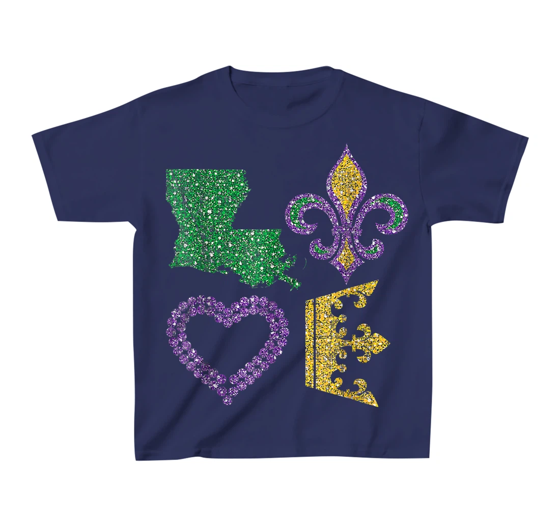 Women's Mardi Gras I Love Mardi Gras Distressed T-Shirt, Kid T-Shirt and Women T-Shirt