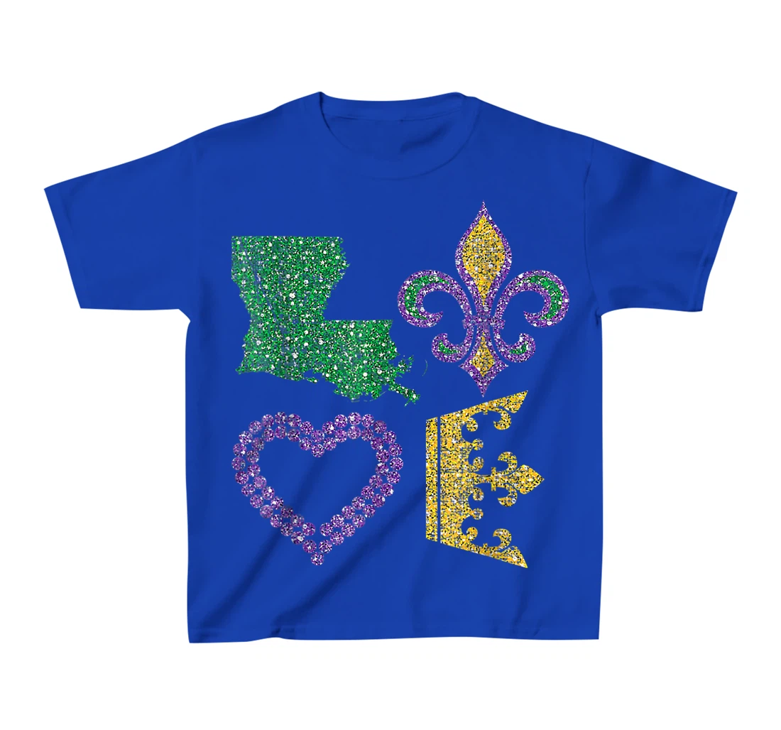 Women's Mardi Gras I Love Mardi Gras Distressed T-Shirt, Kid T-Shirt and Women T-Shirt