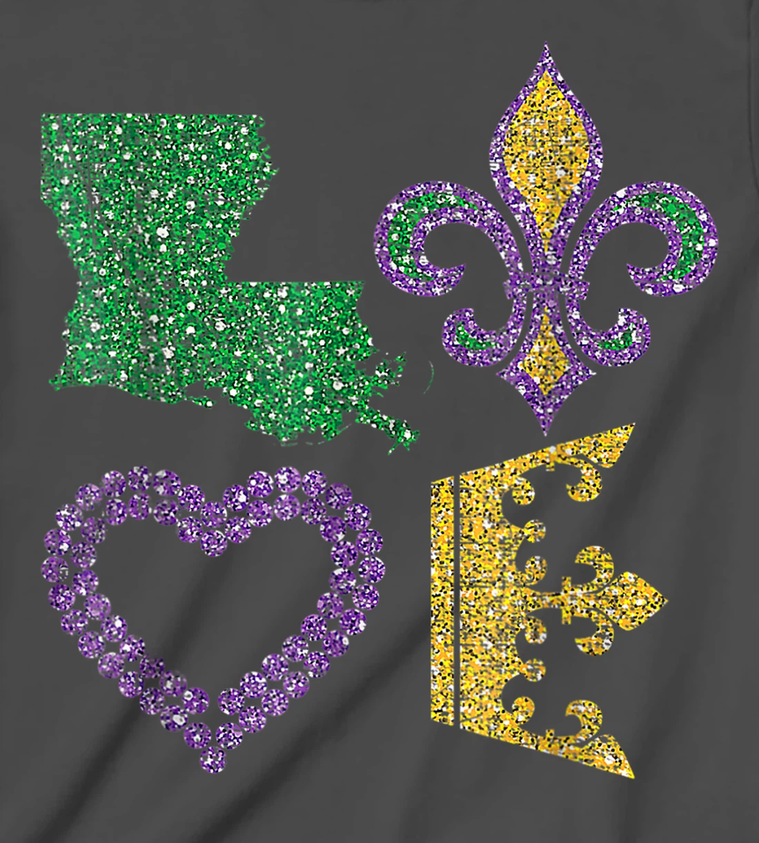 Women's Mardi Gras I Love Mardi Gras Distressed T-Shirt, Kid T-Shirt and Women T-Shirt