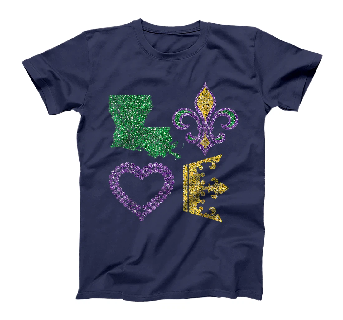 Women's Mardi Gras I Love Mardi Gras Distressed T-Shirt, Kid T-Shirt and Women T-Shirt