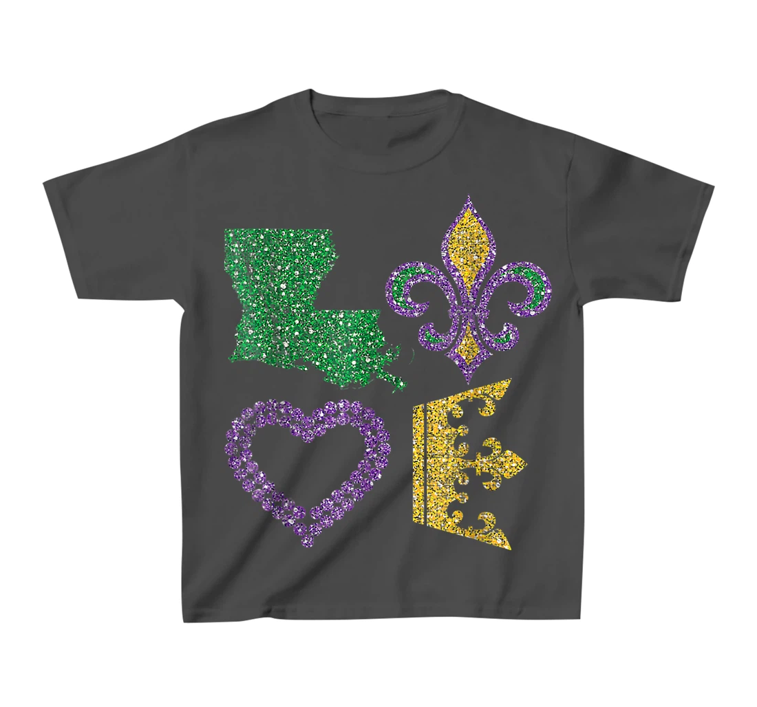 Women's Mardi Gras I Love Mardi Gras Distressed T-Shirt, Kid T-Shirt and Women T-Shirt