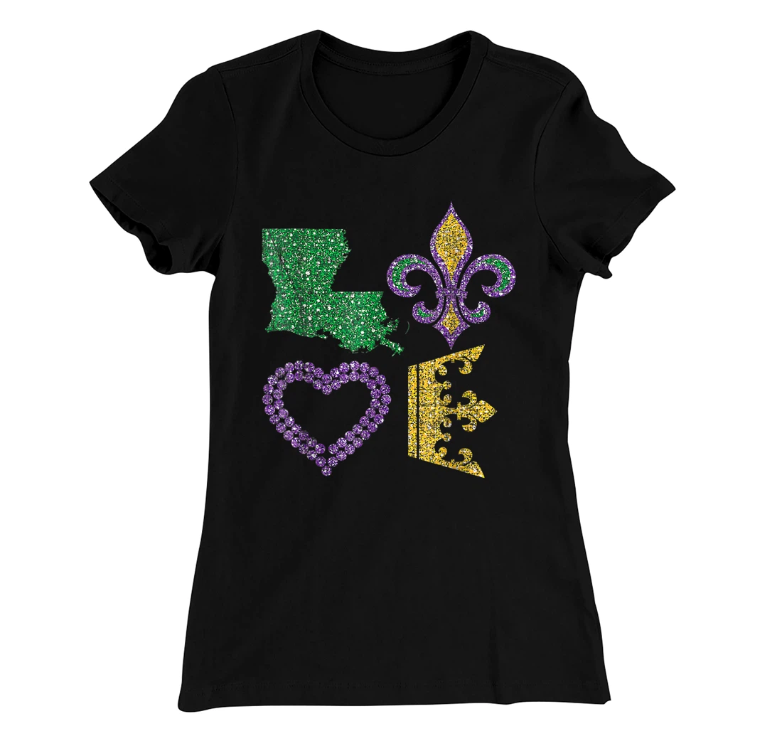 Women's Mardi Gras I Love Mardi Gras Distressed T-Shirt, Kid T-Shirt and Women T-Shirt