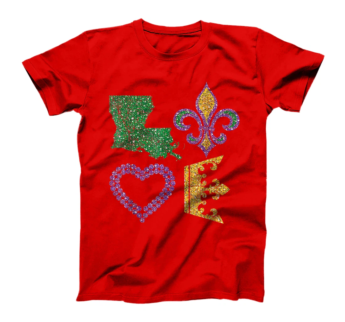 Women's Mardi Gras I Love Mardi Gras Distressed T-Shirt, Kid T-Shirt and Women T-Shirt