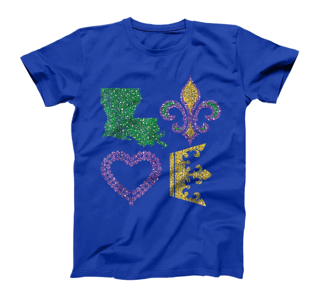 Women's Mardi Gras I Love Mardi Gras Distressed T-Shirt, Kid T-Shirt and Women T-Shirt