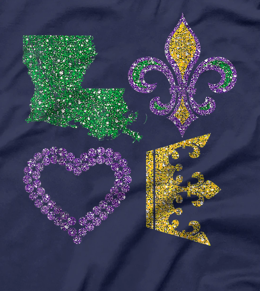 Women's Mardi Gras I Love Mardi Gras Distressed T-Shirt, Kid T-Shirt and Women T-Shirt