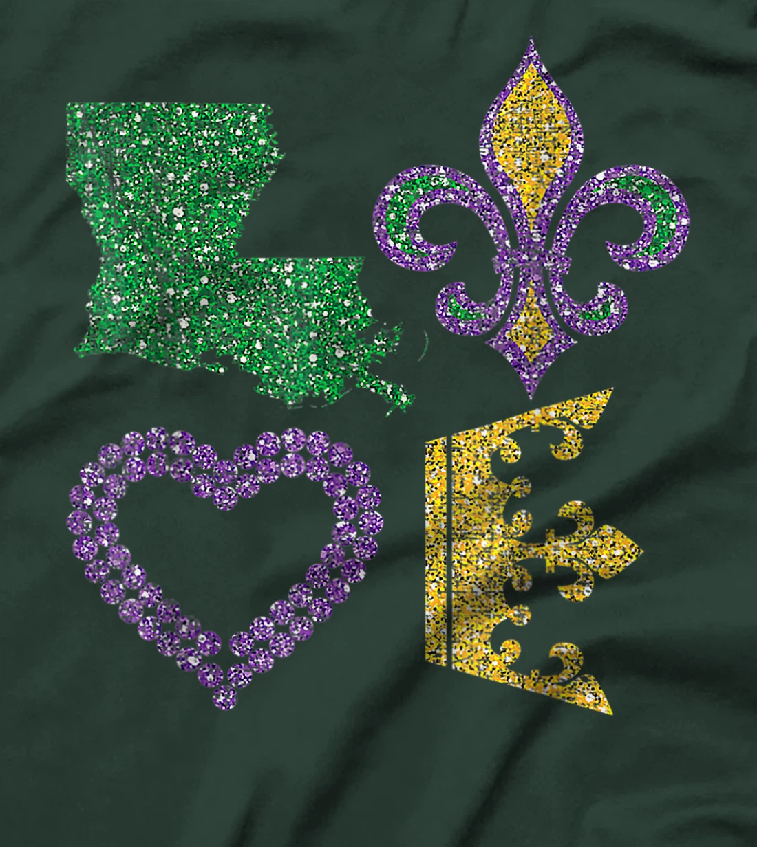 Women's Mardi Gras I Love Mardi Gras Distressed T-Shirt, Kid T-Shirt and Women T-Shirt
