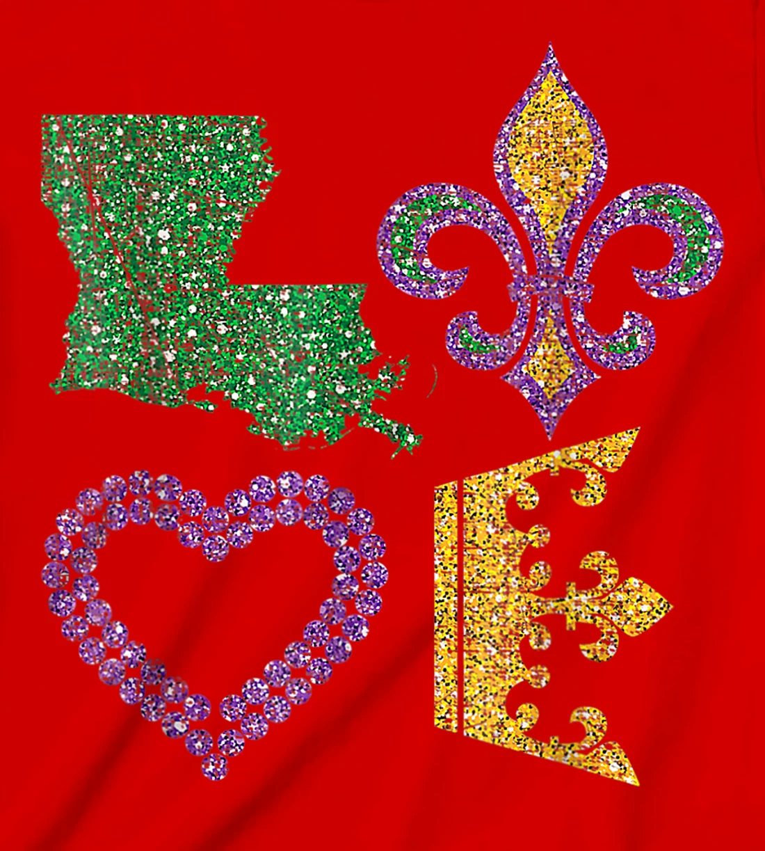 Women's Mardi Gras I Love Mardi Gras Distressed T-Shirt, Kid T-Shirt and Women T-Shirt