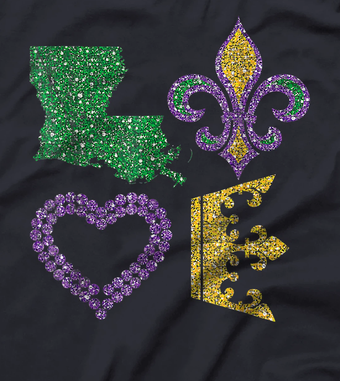 Women's Mardi Gras I Love Mardi Gras Distressed T-Shirt, Kid T-Shirt and Women T-Shirt