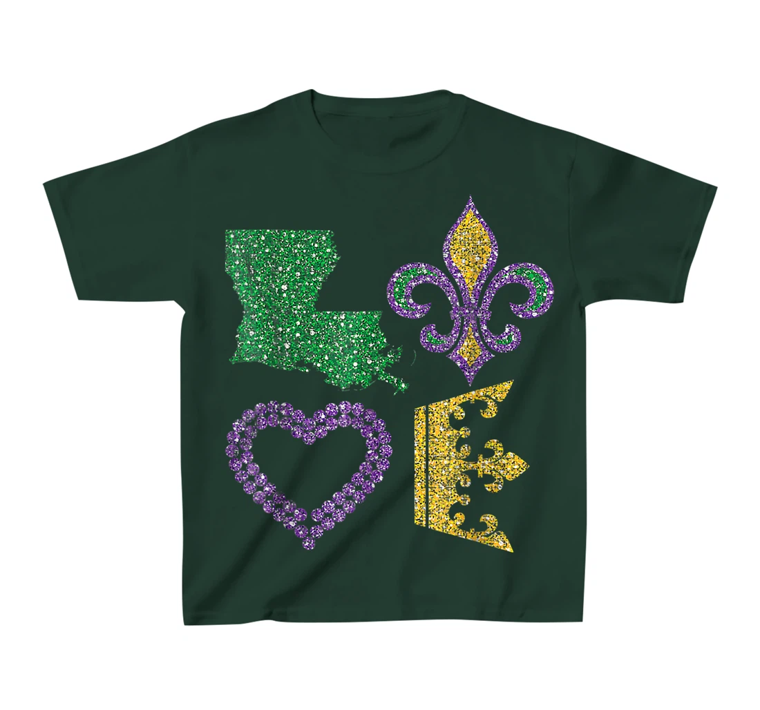 Women's Mardi Gras I Love Mardi Gras Distressed T-Shirt, Kid T-Shirt and Women T-Shirt