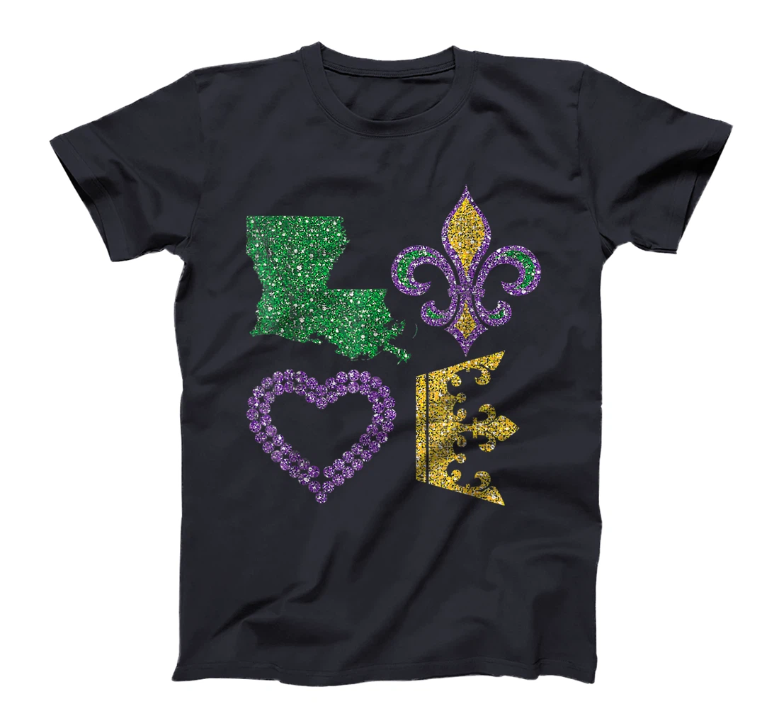 Women's Mardi Gras I Love Mardi Gras Distressed T-Shirt, Kid T-Shirt and Women T-Shirt