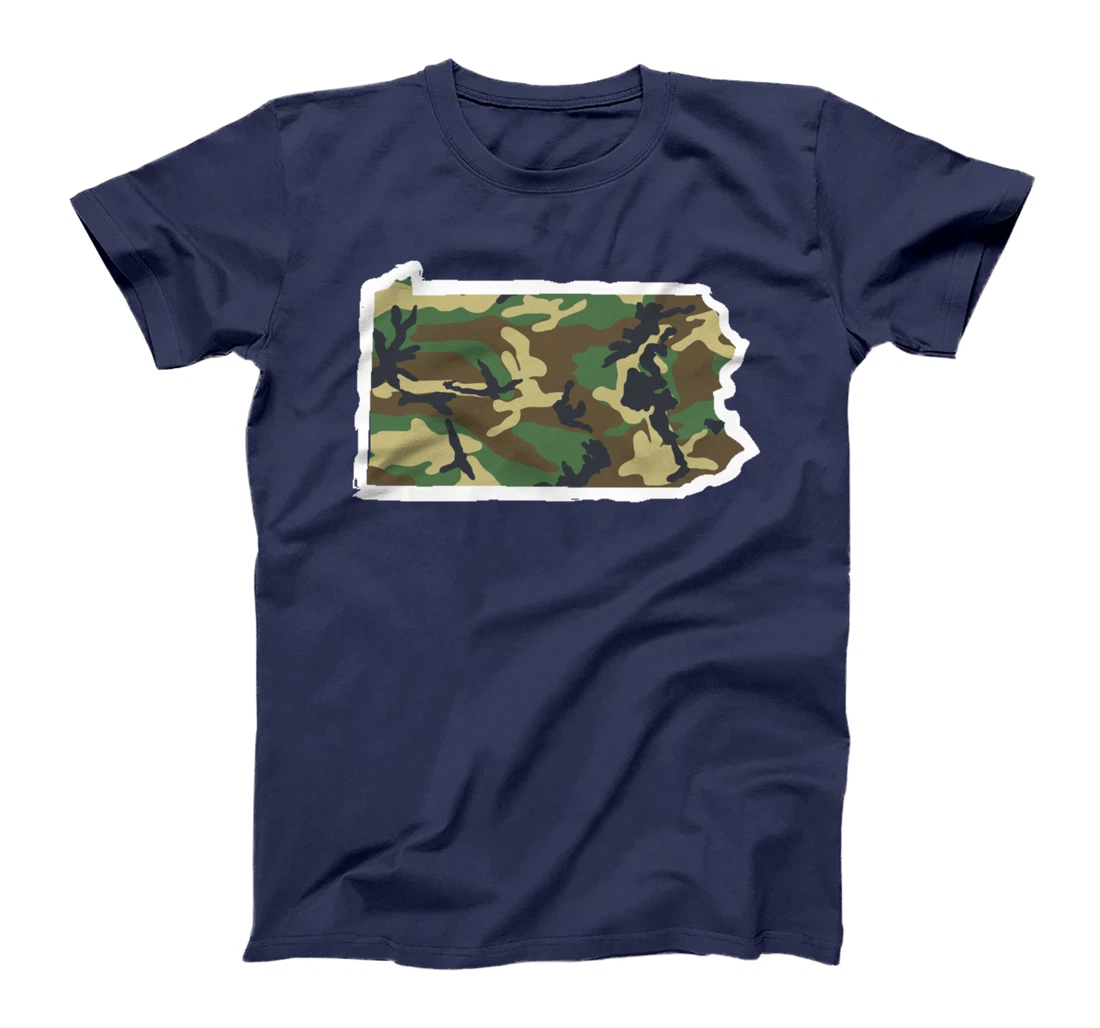 Pennsylvania Camo Map Shirt, Hunting Gear, Camo Home Apparel T-Shirt