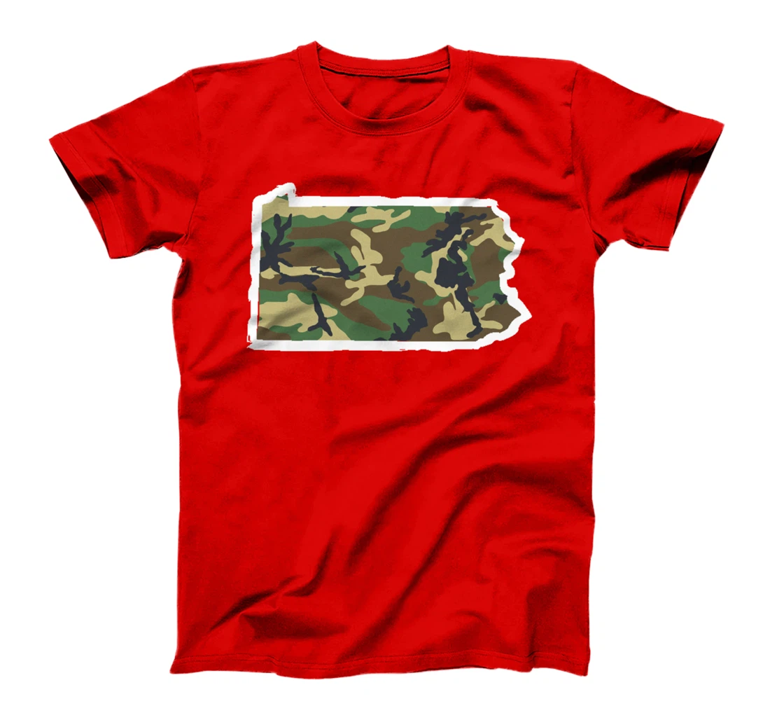 Pennsylvania Camo Map Shirt, Hunting Gear, Camo Home Apparel T-Shirt