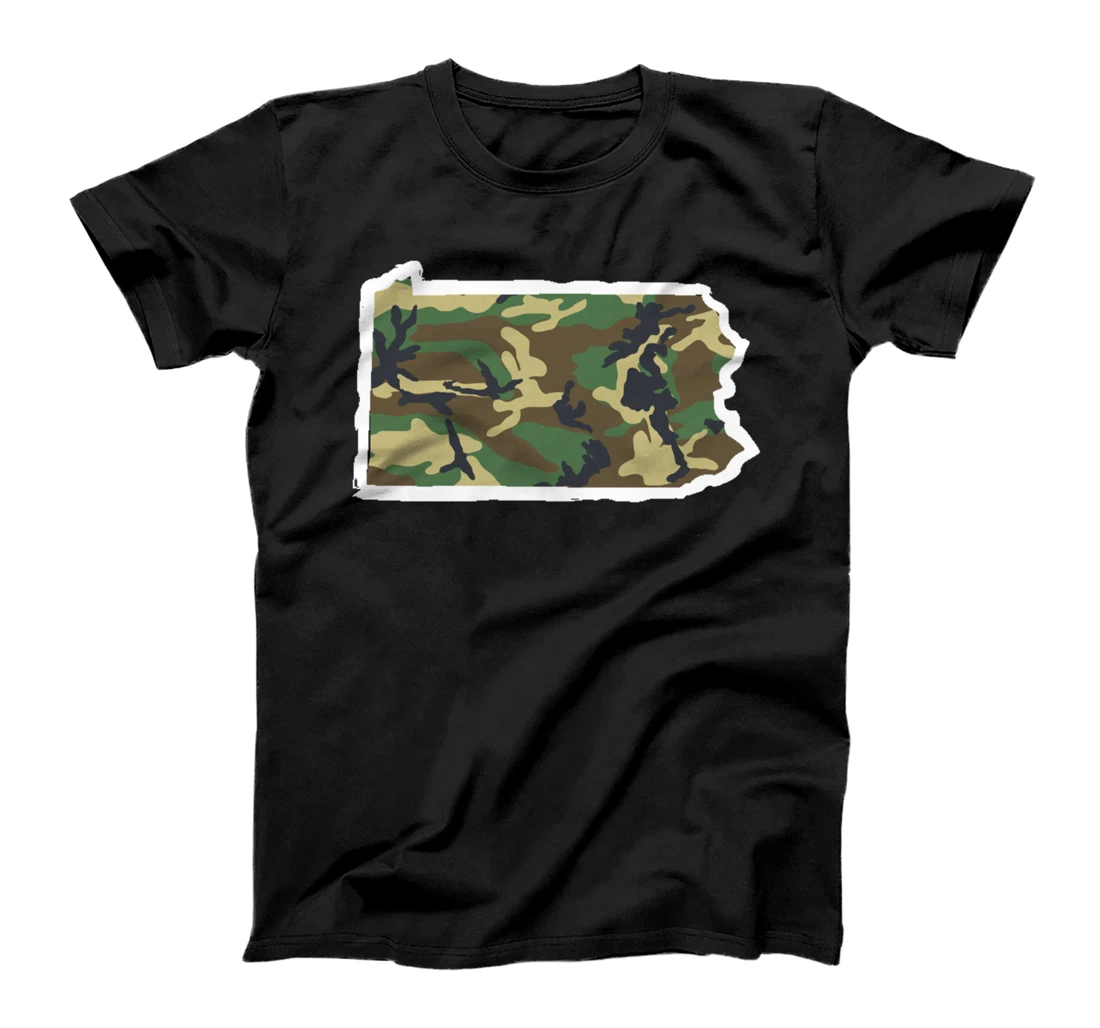 Pennsylvania Camo Map Shirt, Hunting Gear, Camo Home Apparel T-Shirt