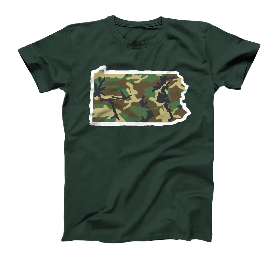 Pennsylvania Camo Map Shirt, Hunting Gear, Camo Home Apparel T-Shirt