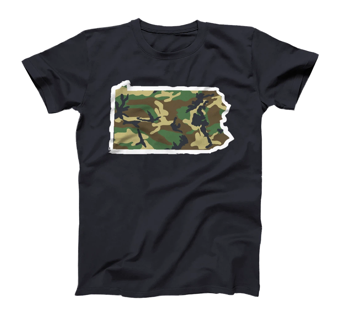 Pennsylvania Camo Map Shirt, Hunting Gear, Camo Home Apparel T-Shirt