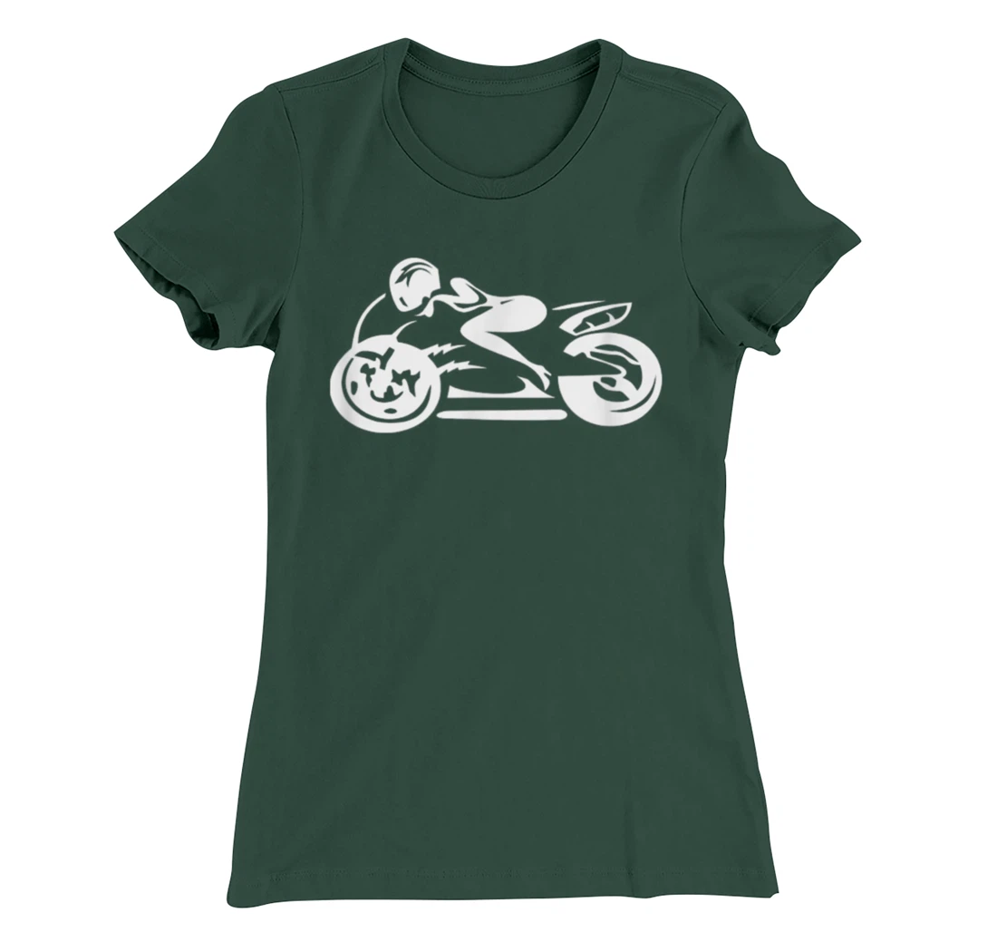 Woman on motorcycle motif shirt, bike stencil T-Shirt, Women T-Shirt biker Long Sleeve T-Shirt, Women T-Shirt